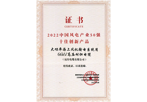 中國風(fēng)電產(chǎn)業(yè)50強(qiáng)十佳創(chuàng)新產(chǎn)品
